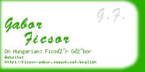 gabor ficsor business card